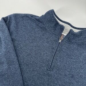 IZOD Quarter Zip Pullover Mens 3XL Blue Heathered Marled Mock Neck Dad Sweater